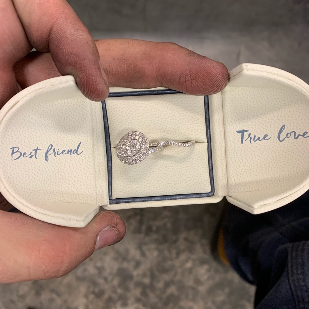 Ever us bridal set 1 1/3 ct tw 14k white gold